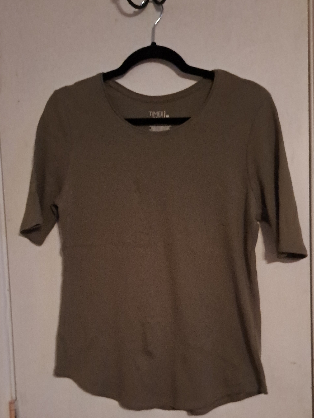 Time and Tru Olive Green Crew Neck Tee